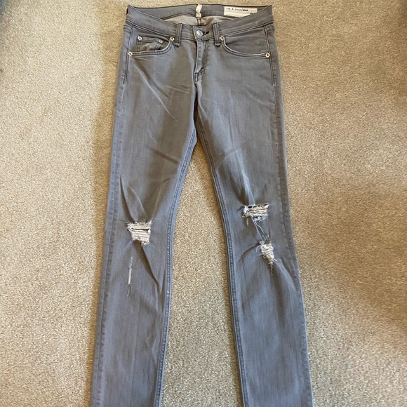 rag & bone Denim - Rag and bone grey destroyed skinnies